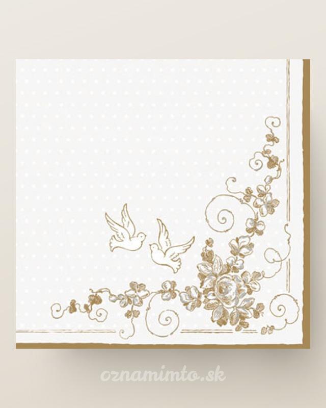 Servítky biele holubice