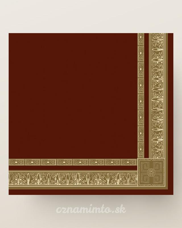 Bordové servítky so zlatým ornamentom