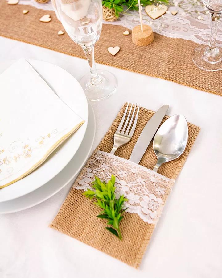 Jutové vrecko na príbor 1/3