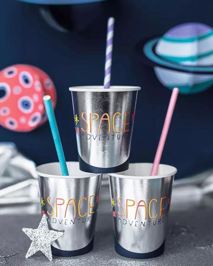 Papierové slamky - fialové (10ks) 1/4