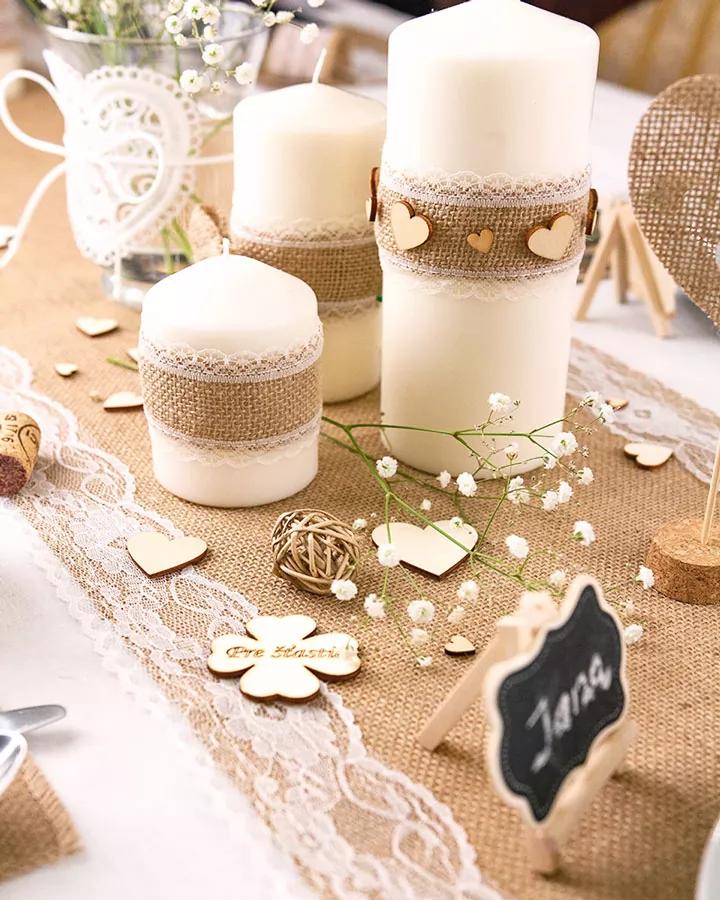 Jutový obrus s čipkou - vzor 1 3/6