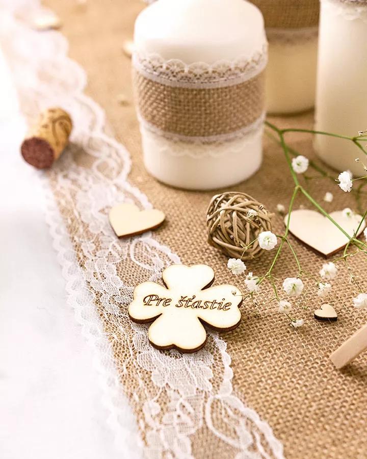 Jutový obrus s čipkou - vzor 1 2/6