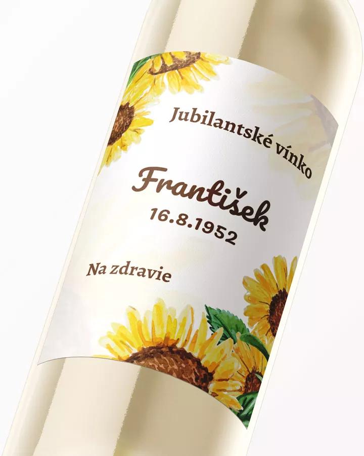 Etikety na víno / pálenku motív Slnečnice 2/3