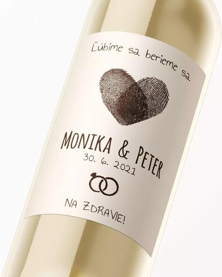Svadobné etikety na víno / pálenku s Vintage motívom 01 2/3