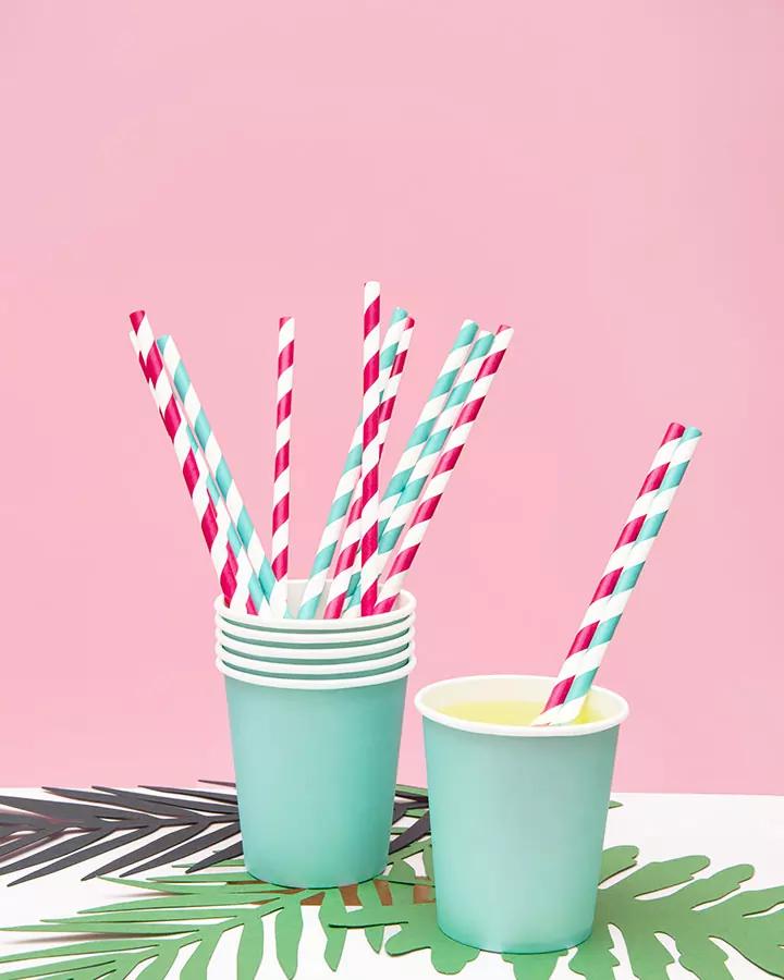 Papierové slamky - svetlo modré (10ks) 4/5