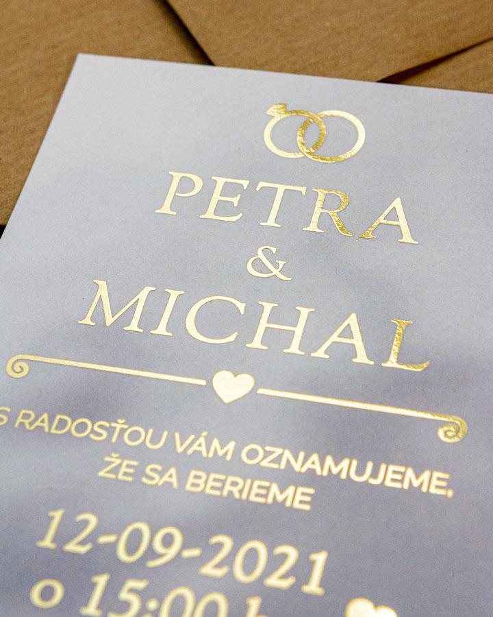 Metalické svadobné oznámenia s vlastnou fotkou 01 1/5