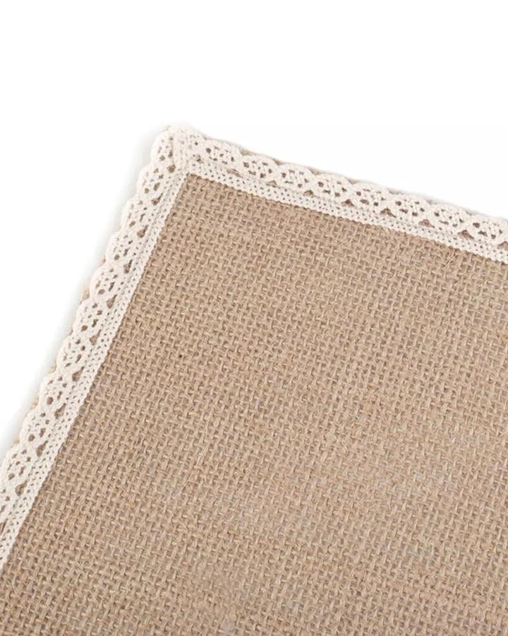 Jutové prestieranie s čipkou - veľké 1/2