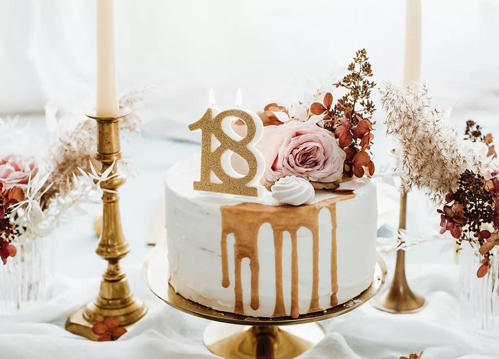 Tortová sviečka - zlatá 18-tka 1/4