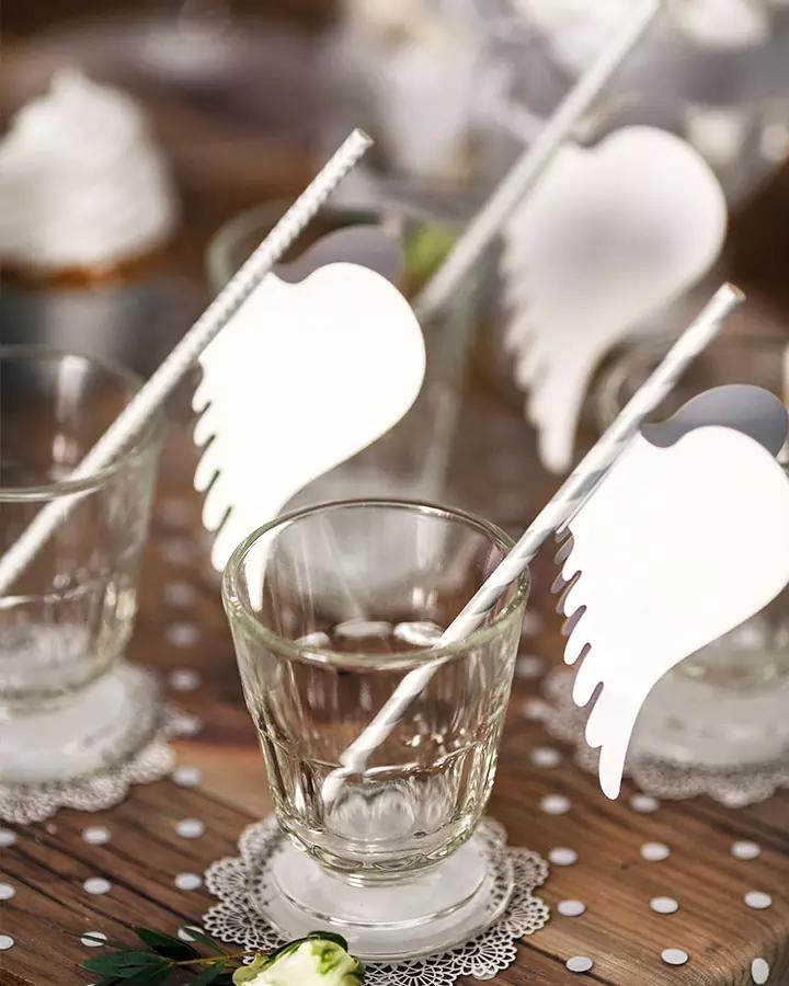 Papierové slamky - strieborné (10ks) 3/4