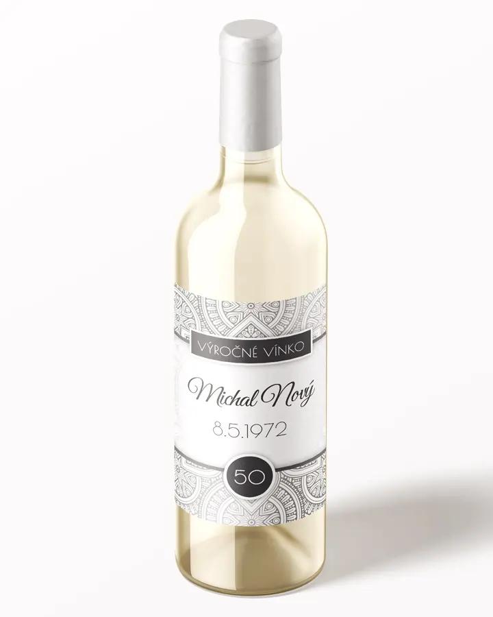 Etikety na víno / pálenku motív Strieborné retro 1/3