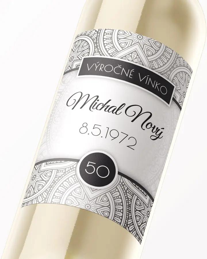 Etikety na víno / pálenku motív Strieborné retro 2/3