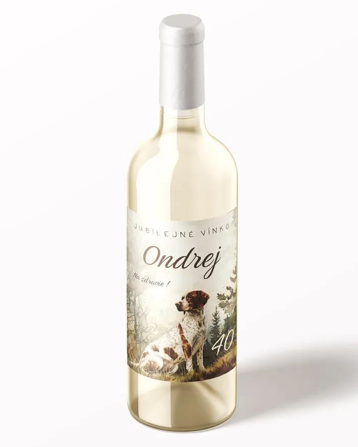 Etikety na víno / pálenku motív Poľovný pes 01 2/3