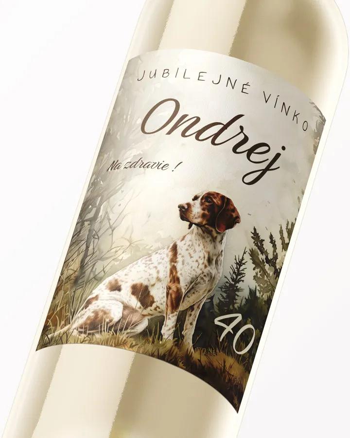 Etikety na víno / pálenku motív Poľovný pes 01 1/3