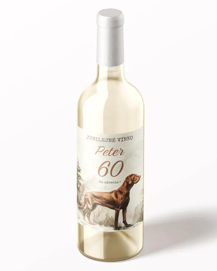 Etikety na víno / pálenku motív Poľovný pes 02 2/3