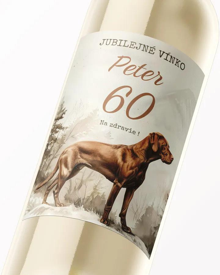 Etikety na víno / pálenku motív Poľovný pes 02 1/3