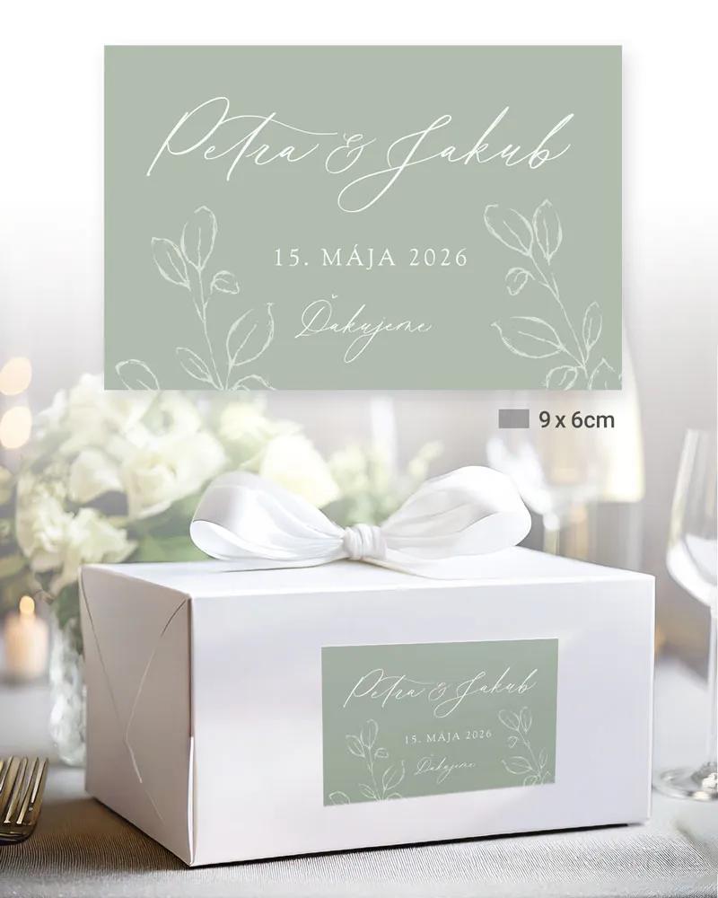 Nálepky na výslužky Listy lásky (sage) 1/3