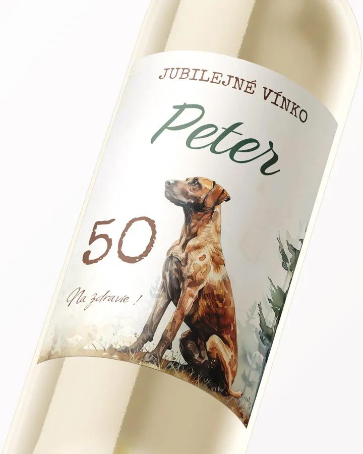 Etikety na víno / pálenku motív Poľovný pes 03 1/3