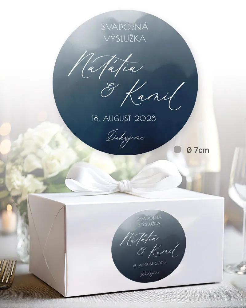 Nálepky na výslužky Akvarelová láska (modrá) 2/3