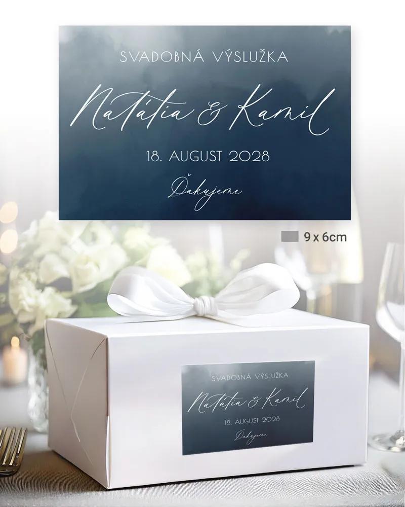 Nálepky na výslužky Akvarelová láska (modrá) 1/3