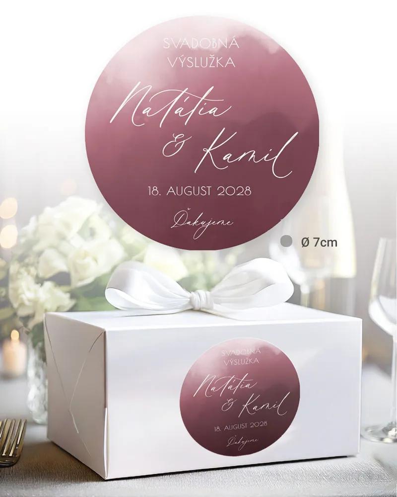 Nálepky na výslužky Akvarelová láska (ružová) 2/3