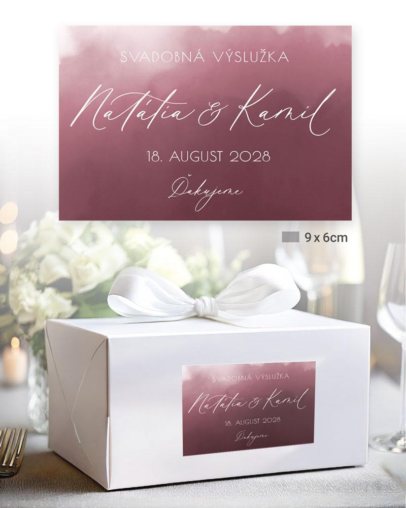 Nálepky na výslužky Akvarelová láska (ružová) 1/3