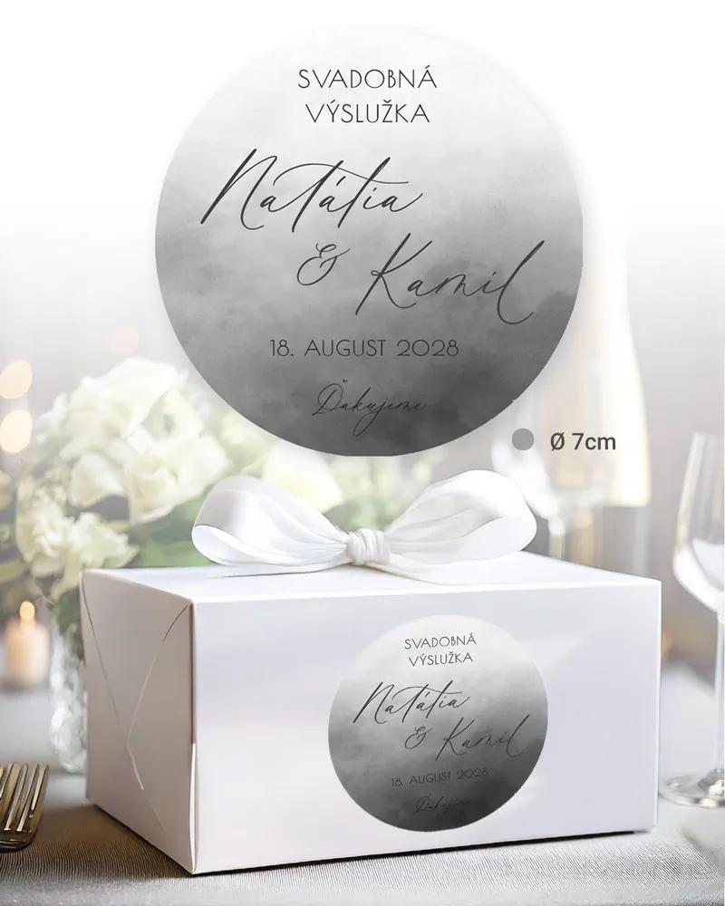 Nálepky na výslužky Akvarelová láska (sivá) 2/3