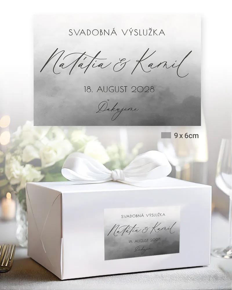 Nálepky na výslužky Akvarelová láska (sivá) 1/3