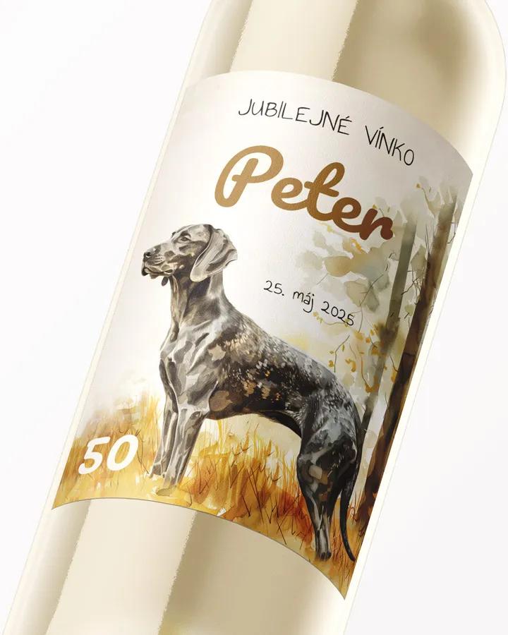 Etikety na víno / pálenku motív Poľovný pes 04 1/3