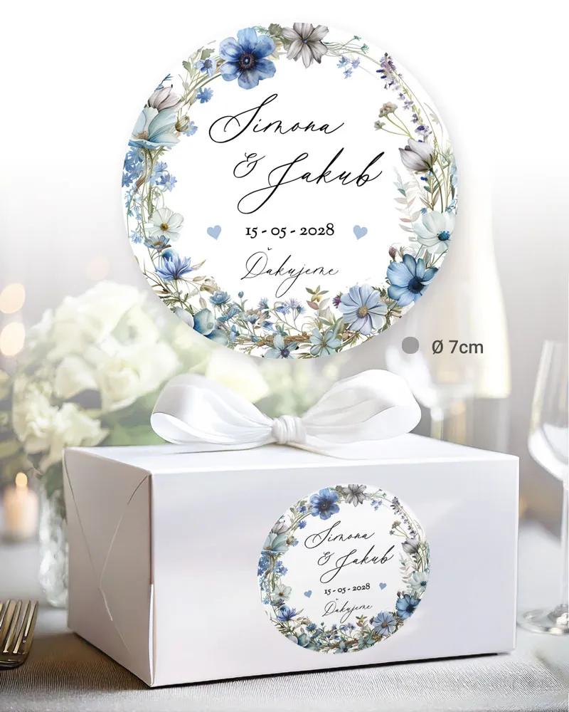 Nálepky na výslužky Modrý venček 2/3