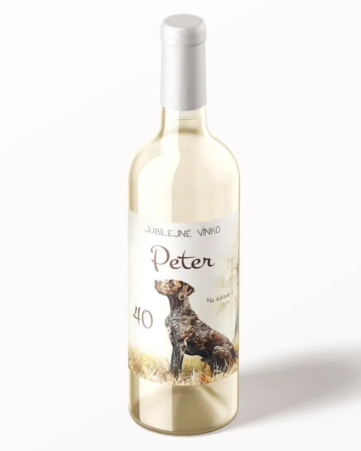 Etikety na víno / pálenku motív Poľovný pes 05 2/3