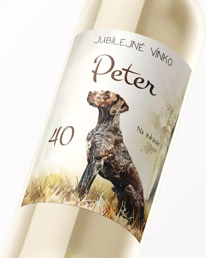 Etikety na víno / pálenku motív Poľovný pes 05 1/3