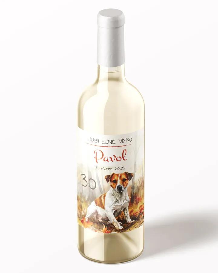 Etikety na víno / pálenku motív Poľovný pes 06 2/3