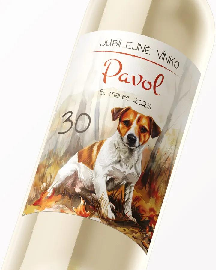 Etikety na víno / pálenku motív Poľovný pes 06 1/3