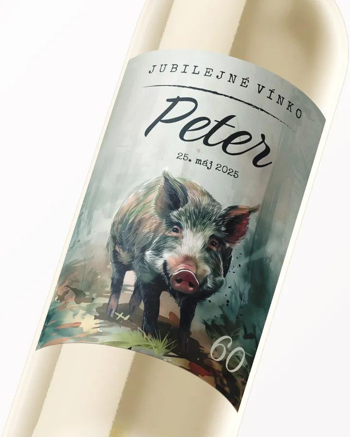 Etikety na víno / pálenku motív Diviak 01 1/3