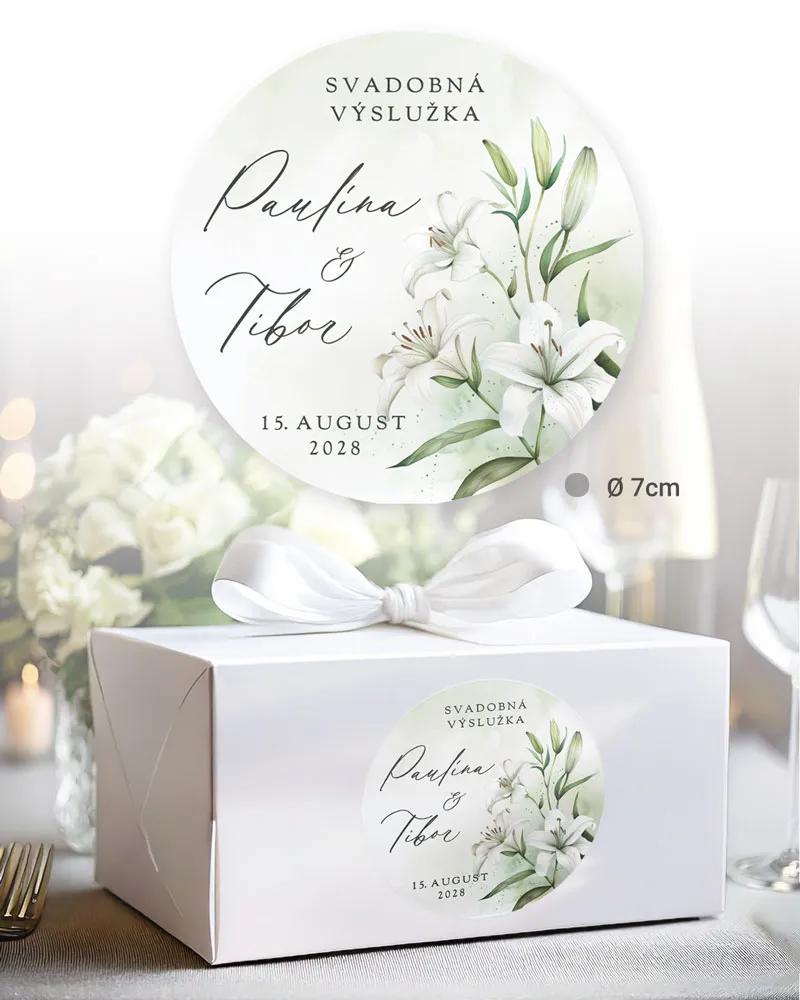 Nálepky na výslužky Ľaliový sľub II 2/3