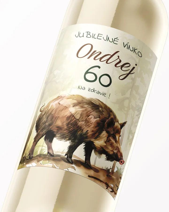 Etikety na víno / pálenku motív Diviak 02 1/3