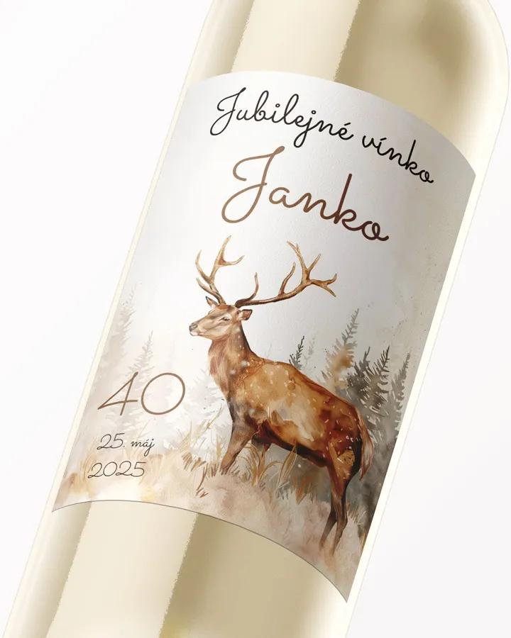 Etikety na víno / pálenku motív Jeleň 03 1/3