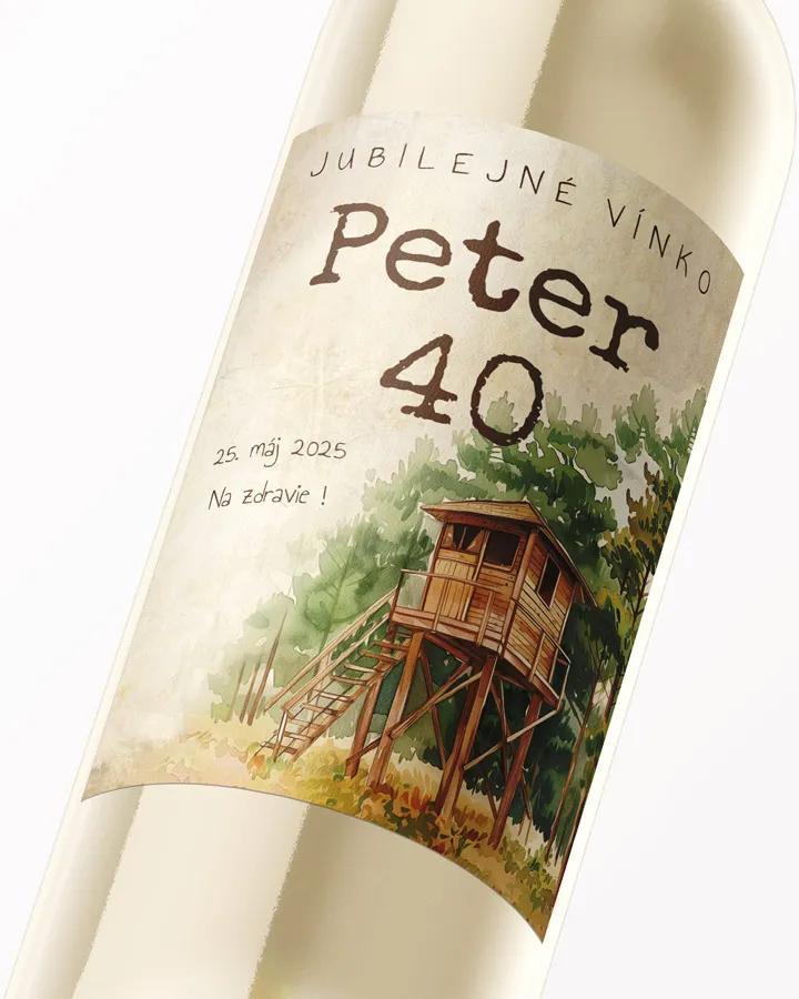 Etikety na víno / pálenku motív Poľovnícky posed 1/3