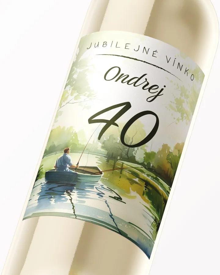 Etikety na víno / pálenku motív Rybár 02 1/3