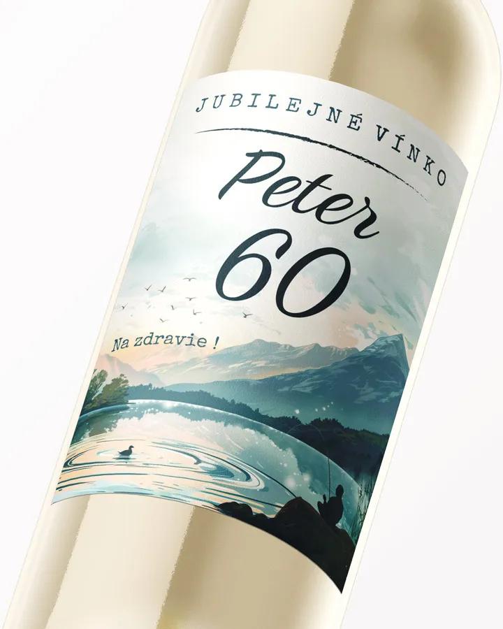 Etikety na víno / pálenku motív Rybár 03 1/3