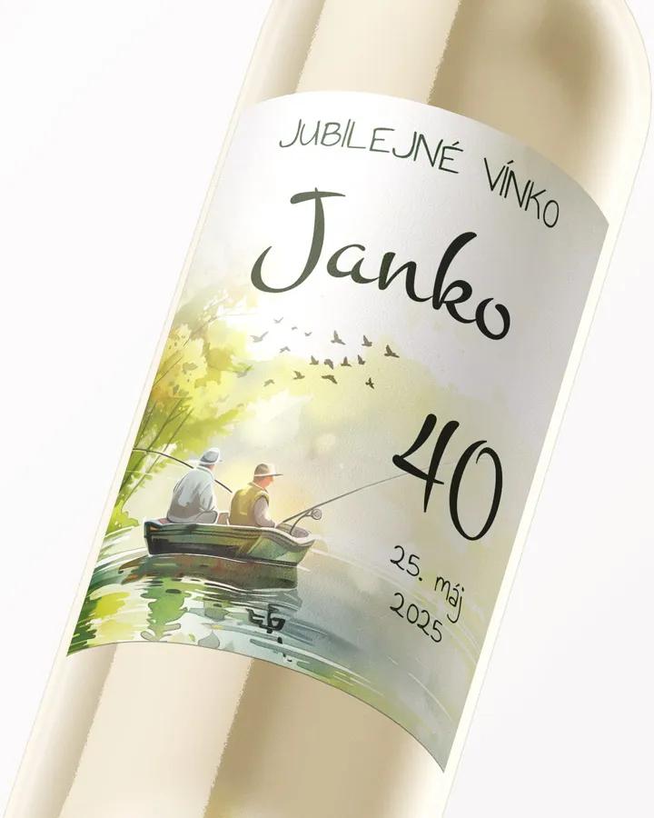 Etikety na víno / pálenku motív Rybár 04 1/3