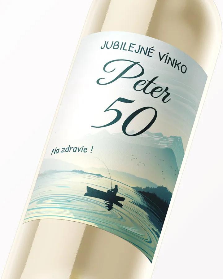Etikety na víno / pálenku motív Rybár 05 1/3