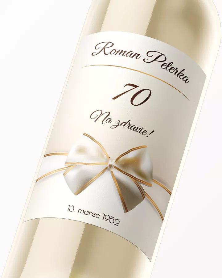 Etikety na víno / pálenku Luxusný motív so zlatou mašľou 2/3