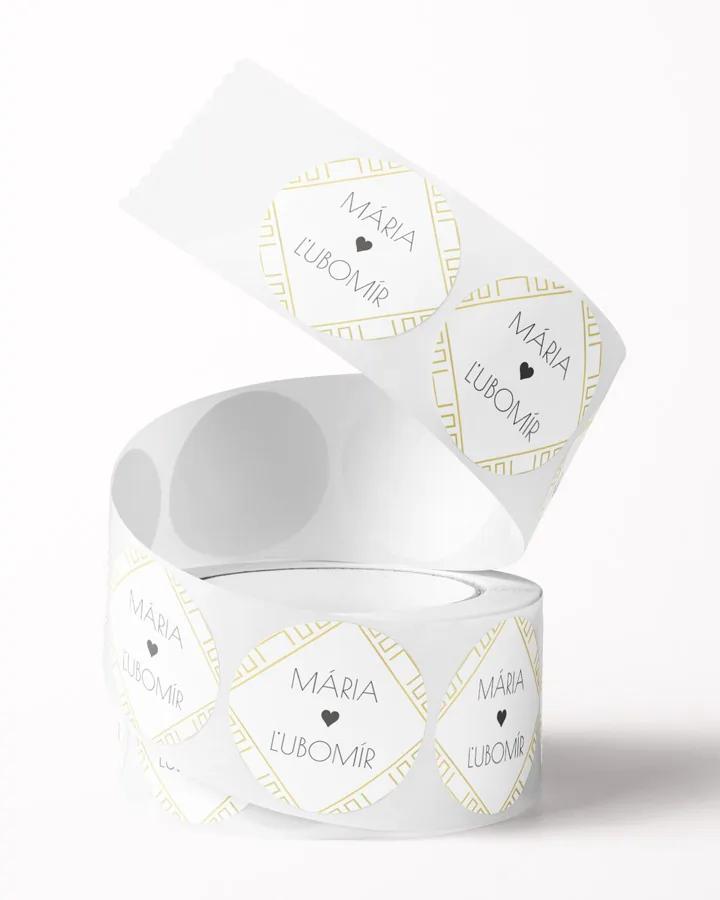 Mini nálepky na obálky / darčeky Art Deco 01 1/2