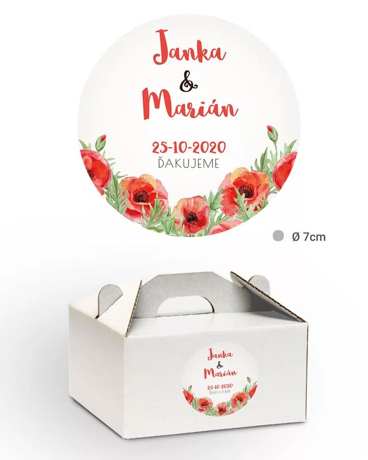 Nálepky na výslužky s motívom Poľné maky 2/3