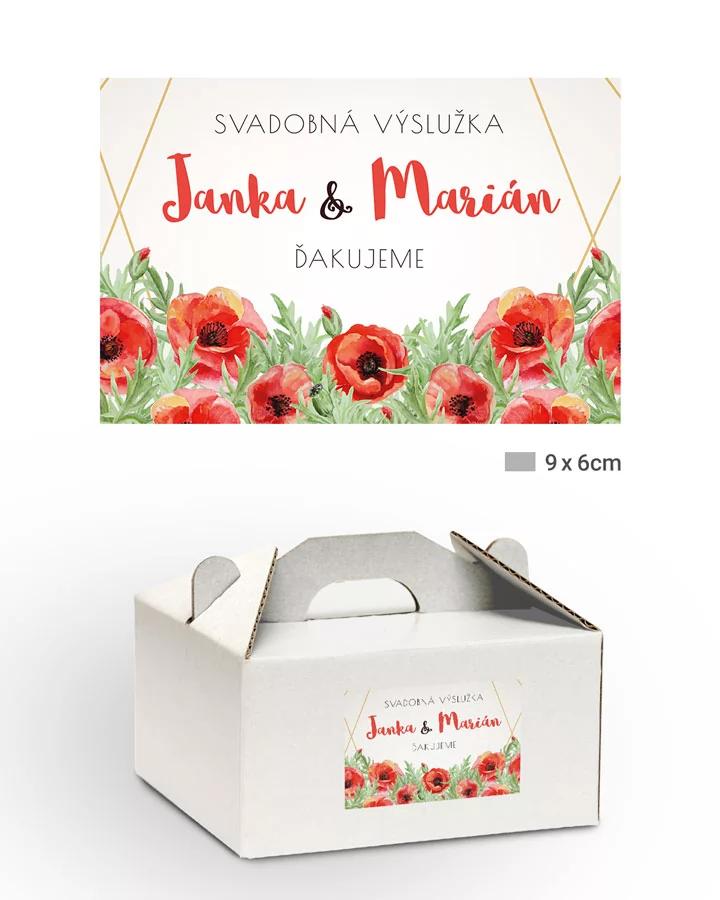 Nálepky na výslužky s motívom Poľné maky 1/3