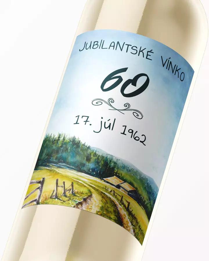 Etikety na víno / pálenku Ľudová krajinka 2/3