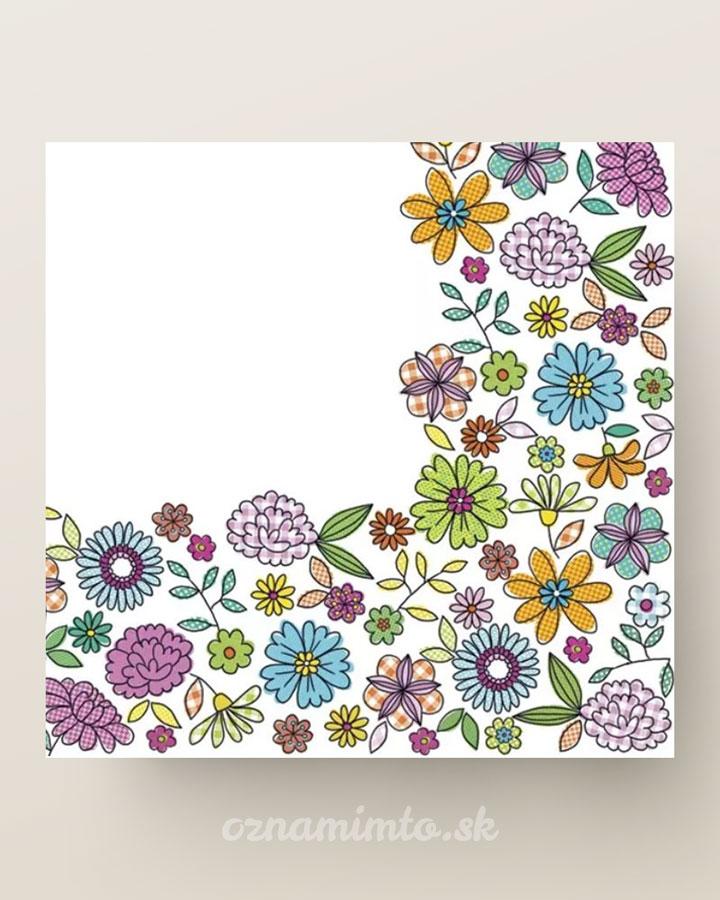 Servítky kreslené kvety