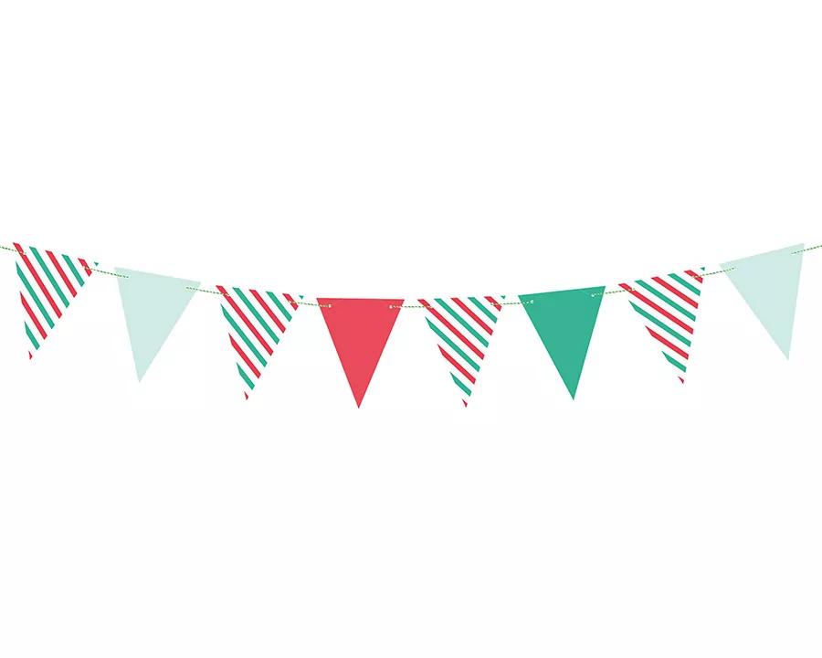 Farebná girlanda s vlajkami, vzor 08 1/4