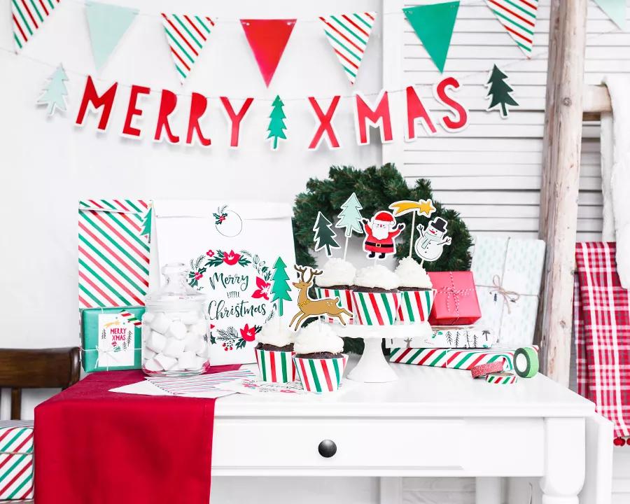 Farebná girlanda s vlajkami, vzor 08 3/4